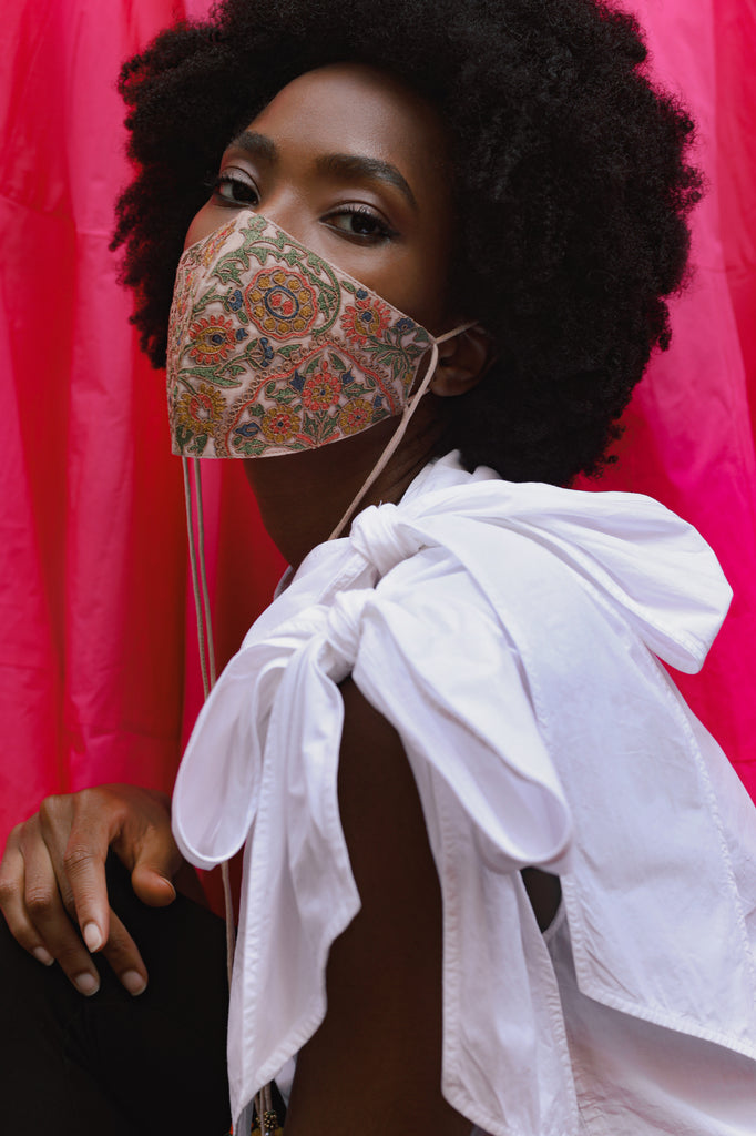 Pink Heart Designer Handcrafted Face Mask 