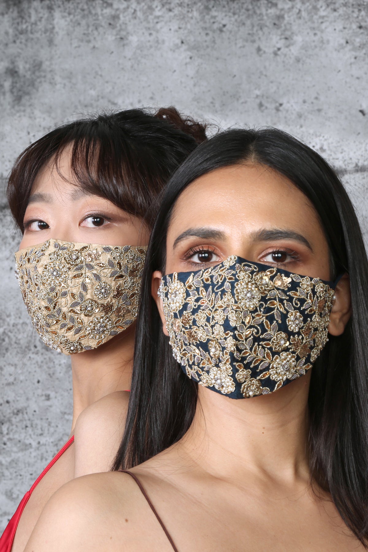 AZUL DREAMS Zardozi Handcrafted Designer Face Mask | Namaskaya